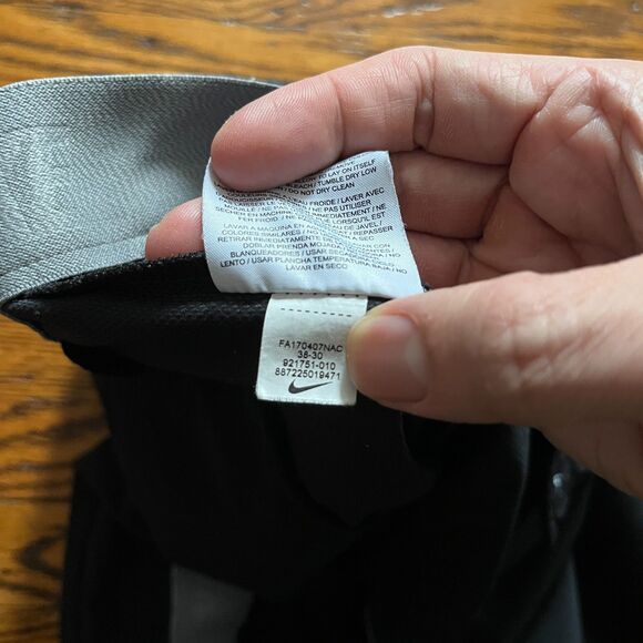 Nike Golf Performance Chinos Men's 38x30 Black Dri-FIT Flat Front Pants Slacks - Picture 11 of 11